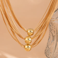 Exaggerated Layer Chain Necklace Stackable Punk Style Neck Jewelry
