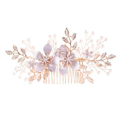 Pearl & Floral Bridal Hair Clip - Wedding Hair
