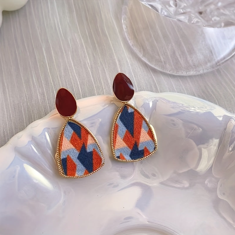 Irregular Patch Earrings Light Sense Square Round Face Jewelry