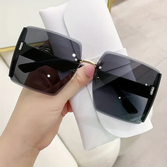 Oversized Rimless Sunglasses Gradient Glasses UV400