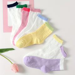 Colorblock Crew Socks Comfy & Breathable Mid Tube Socks Women's Stockings