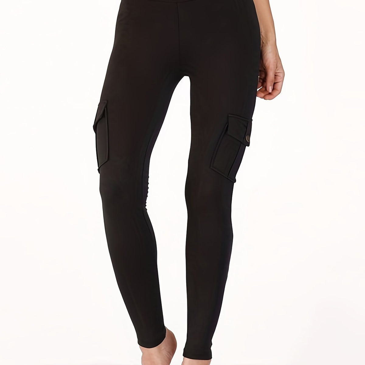 Women Elastic Tight Sports Pants Pocket High Waist Quick-dry Leggings