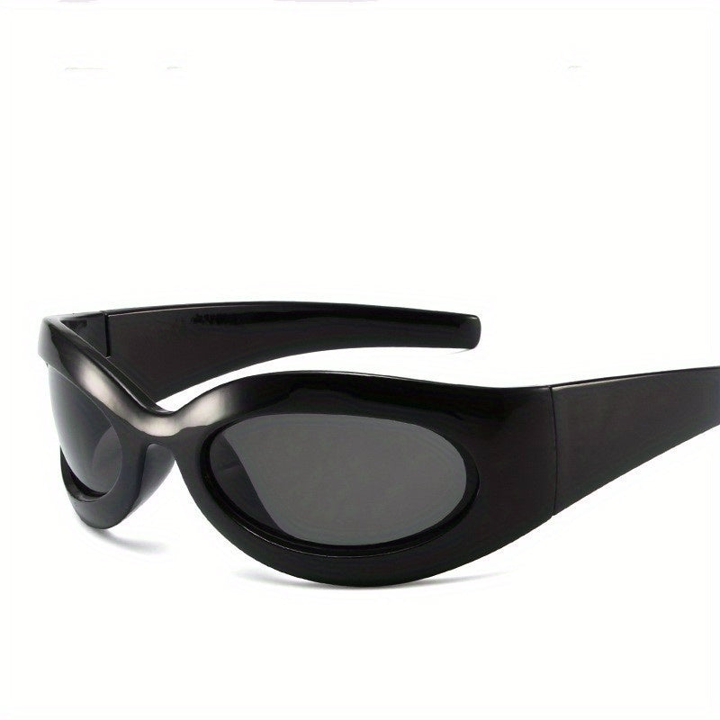 Y2K Cyberpunk Sunglasses Wrap Around UV400 Mirrored Sun Shades