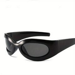 Y2K Cyberpunk Sunglasses Wrap Around UV400 Mirrored Sun Shades