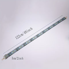 Embroidery Pattern Adjustable Strap Wide Nylon Handbag Belt