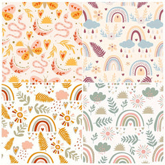 12pcs Bohemian Rainbow Series Background DIY Scrapbook Paper