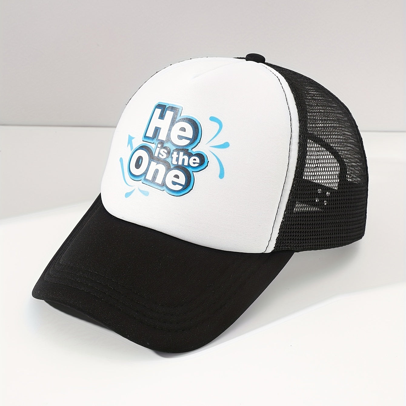 She Is The One Graphic Mesh Baseball Cap