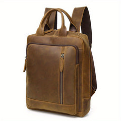SCHLATUM Vintage Leather Backpack 14in Laptop Work Bag