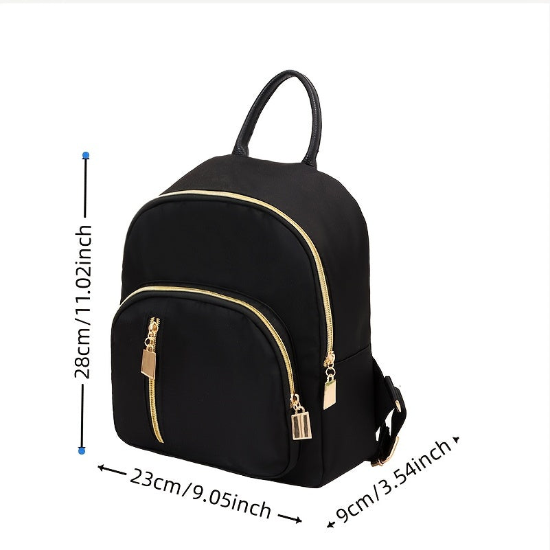 Small Backpack Purse Nylon Travel Daypack Solid Zipper