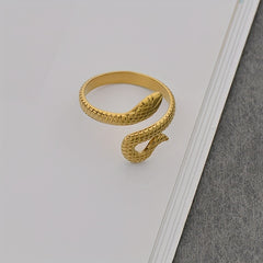 Stainless Steel Snake Couple Ring Open Finger Ring for Men