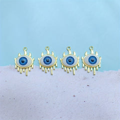 24mm Golden Evil Eyes Flame Pendant DIY Necklace
