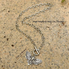 Gothic Skull Moth Pendant Necklace Party Jewelry Women Girls