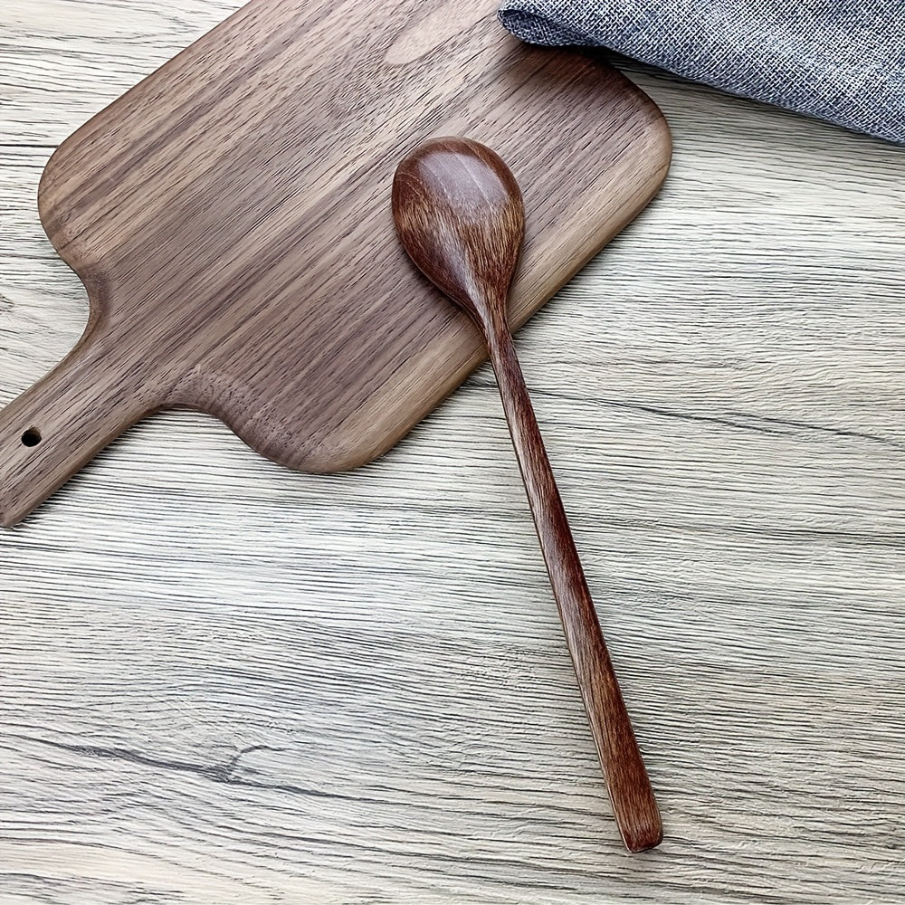 6pcs Wooden Spoons 22.86 Cm Wood Soup Spoons Japanese Style Kitchen Utensil