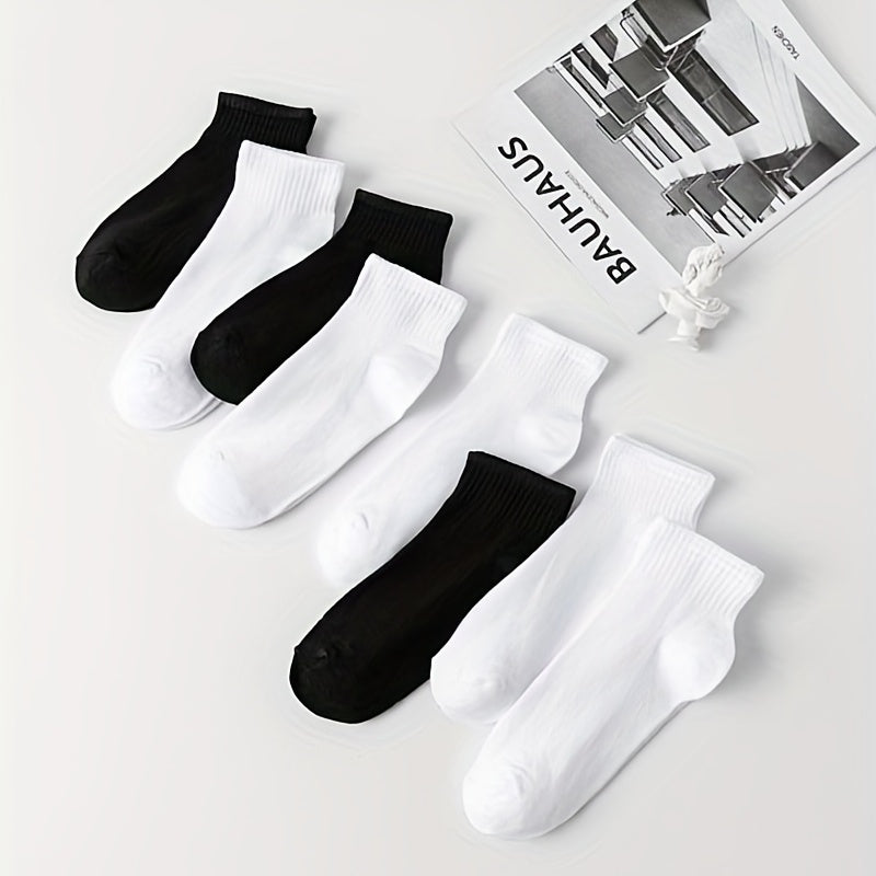 8 Pairs Mixed Short Socks Soft & Comfy Ribbed Women's Stockings