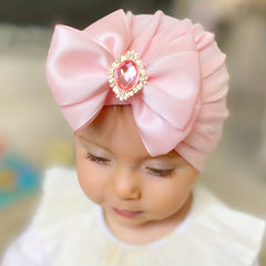 Baby Girls Bowknot Turban Beanie Cap Headwear Accessories