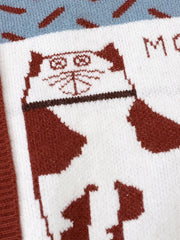  Cat Pattern Long Sleeve Cardigan