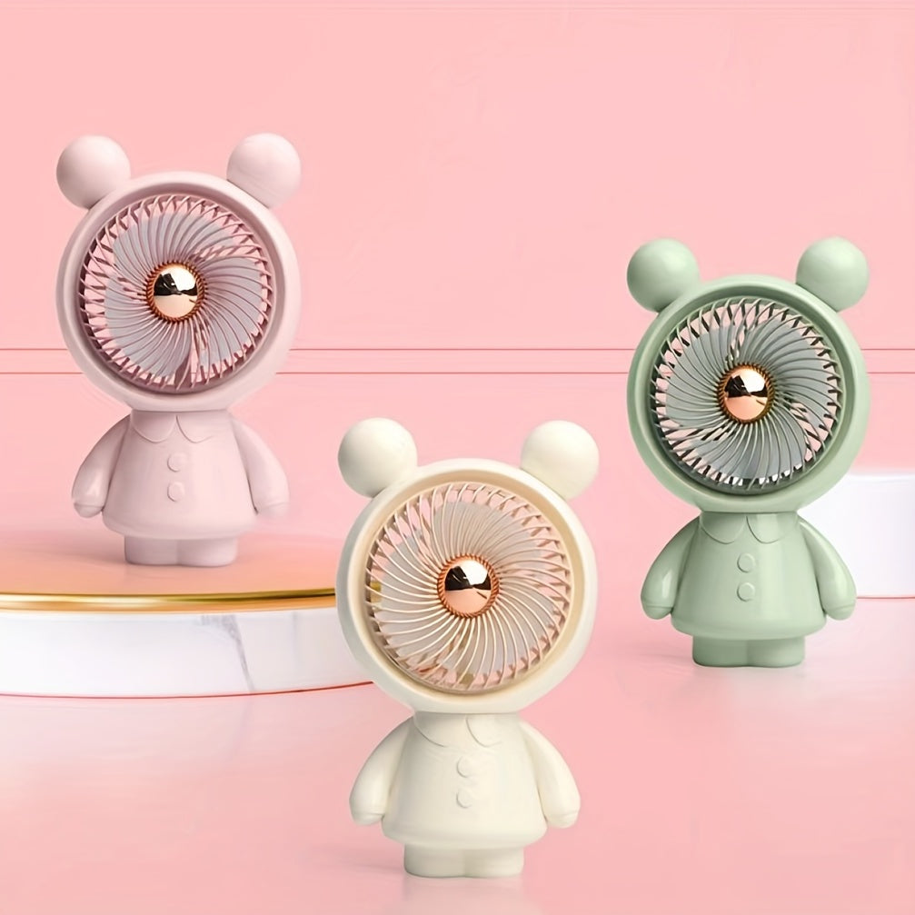 Summer Mini Strong Power Fan Durable Cartoon Handheld Small Fan