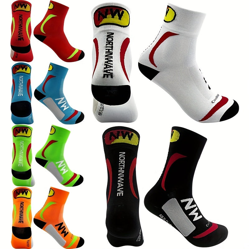 Breathable Mid Calf Cycling Sports Socks Men Women