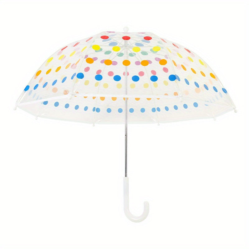 Kids Clear Bubble Umbrella With Easy Grip Handle Dinosaur Dots Rocket Flower