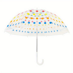 Kids Clear Bubble Umbrella With Easy Grip Handle Dinosaur Dots Rocket Flower