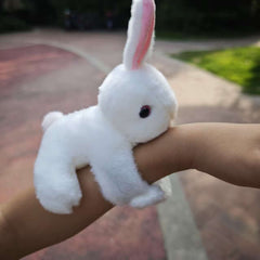 Soft Rabbit Plush Wrist Toy Bunny Stuffed Animal with Expressive Eyes