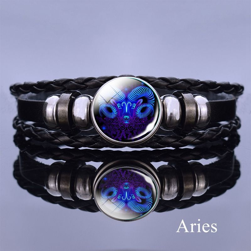 12 Constellation Luminous Bracelet Layer Woven Bracelet