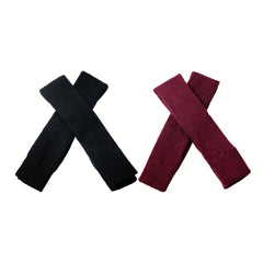 2 Pairs Knitted Thigh High Socks Women's Stockings