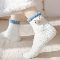 Cartoon Fuzzy Socks for Women - Comfy Mid Tube Stockings