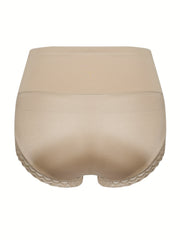 Contrast Lace Trim High Rise Tummy Control Shapewear Boy Shorts
