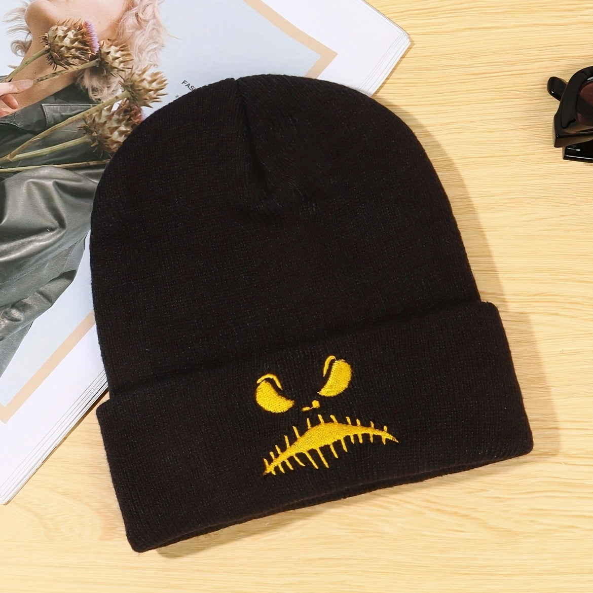 Y2K Halloween Embroidery Beanie Hat