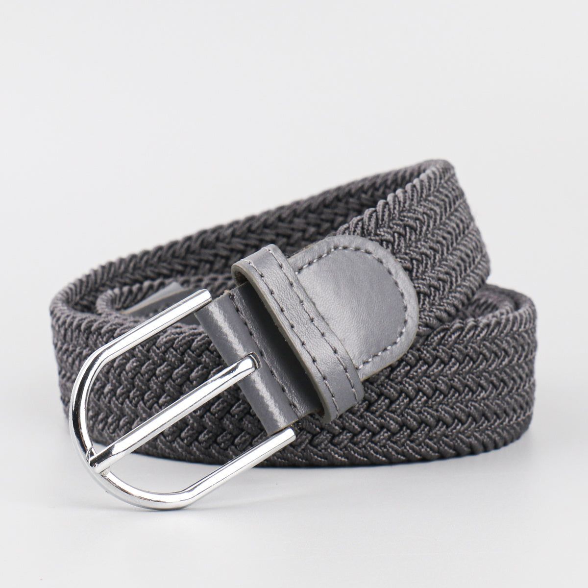 Men's Stretch Woven Braid Belt Canvas Elastic Fabric Woven Stretch Multicolored