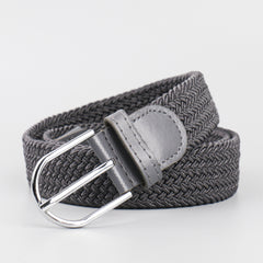 Men's Stretch Woven Braid Belt Canvas Elastic Fabric Woven Stretch Multicolored