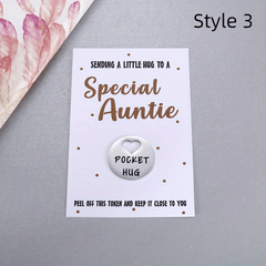 Stainless Steel Little Hug For My Bestie Pocket Token & Greeting Card