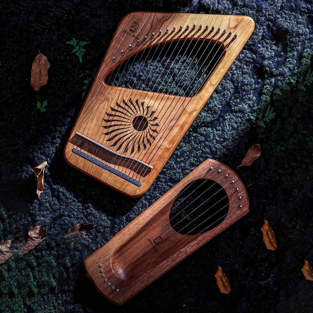 Hluru Lyre Harp 7 19 String Cherry Wood Professional Leyaqin Portable