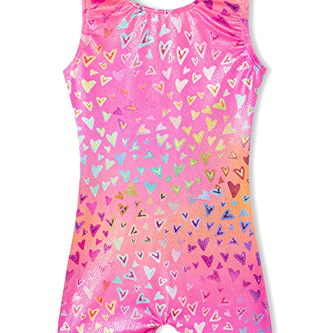Gradient Heart Ballet Leotard for Girls