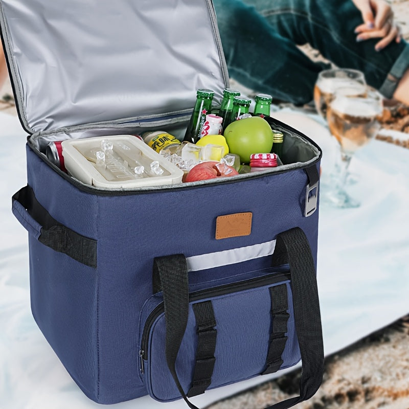 40L Insulated Picnic Bag Large Capacity Outdoor Cooler Durable Oxford Fabric