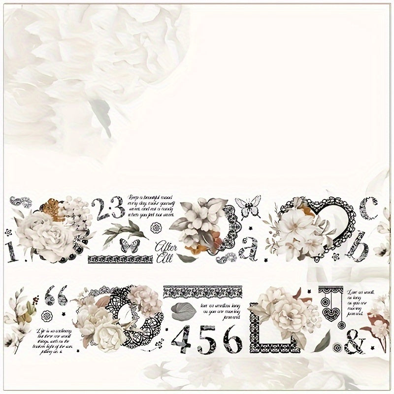 PET Tape Flower Language Letter Series English Flower Journal Sticker