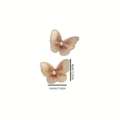 Embroidered Butterfly Duck Billed Hair Clip for Women Girls