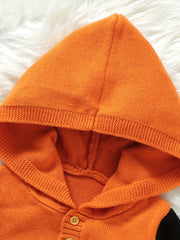 Baby Halloween Jacquard Knit Hooded Jumpsuit