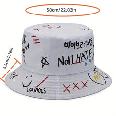 Graffiti Print Bucket Hat for Couples