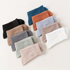 10 Pairs Women's Solid Comfy & Breathable Socks