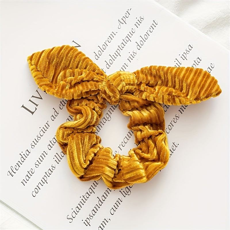 Velvet Scrunchies Women Rabbit Ear Knot Hair Tie Elastic Band