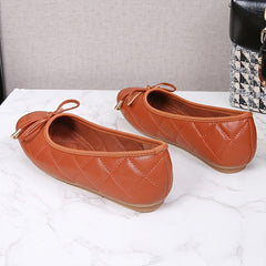 Bow Decor Square Toe Ballet Flats for Women