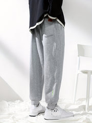 Solid Men's Sweatpants with Pockets Drawstring Active Pants