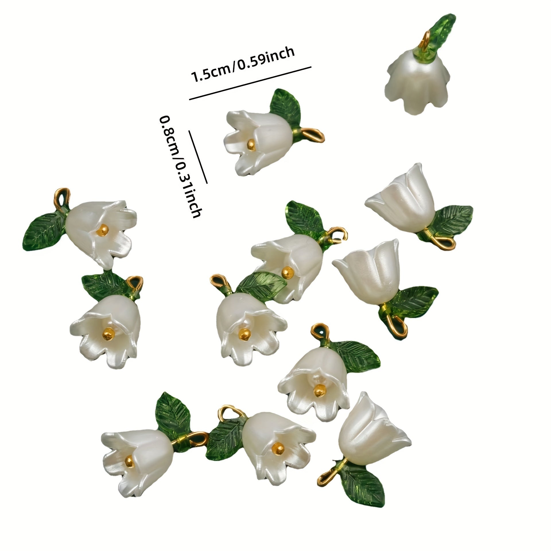 Pearly Bell Orchid Pendant Leaf Flower for DIY Jewelry Accessories
