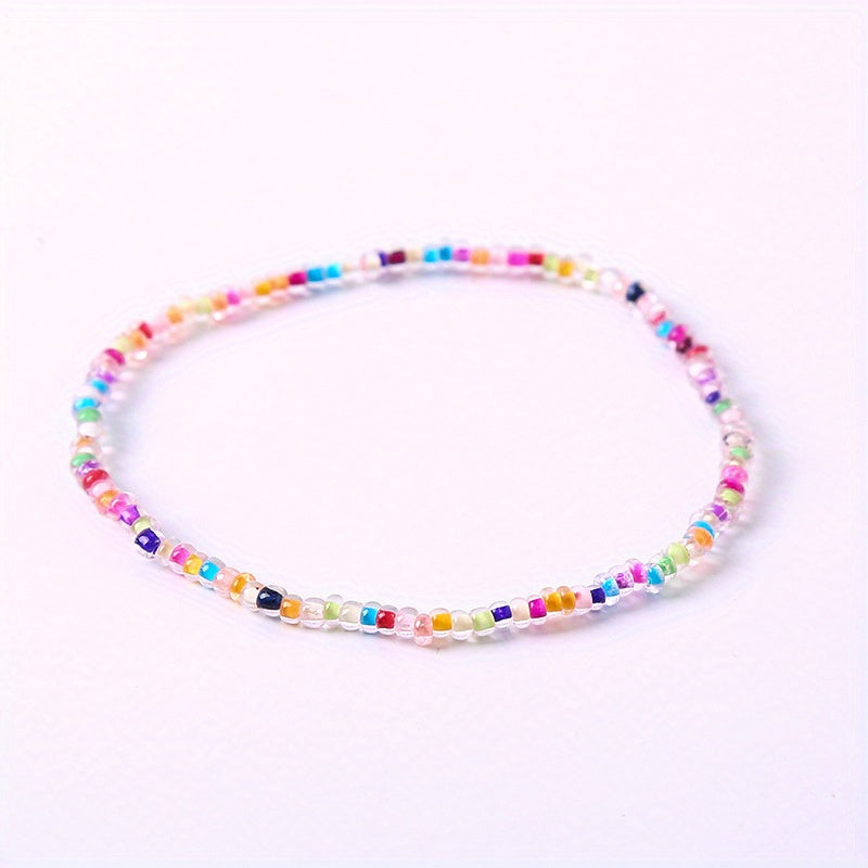 Colorful Glass Bead Bracelet Anklet Boho Accessories