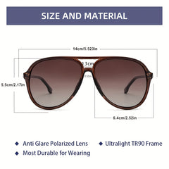 VIVIENFANG Retro Large Aviator Sunglasses Polarized Lenses