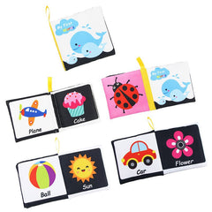 Crinkle Book Baby Toy High Contrast Newborn Cloth Book Touch Feel Sensory Fabric