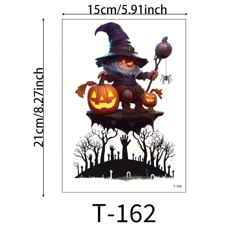 Waterproof Big Flower Arm Tattoo Stickers Halloween Horror Tattoo