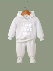 Papa's Idea Pattern Long Sleeve Hooded Sweatshirt Girls Comfy Hoodies